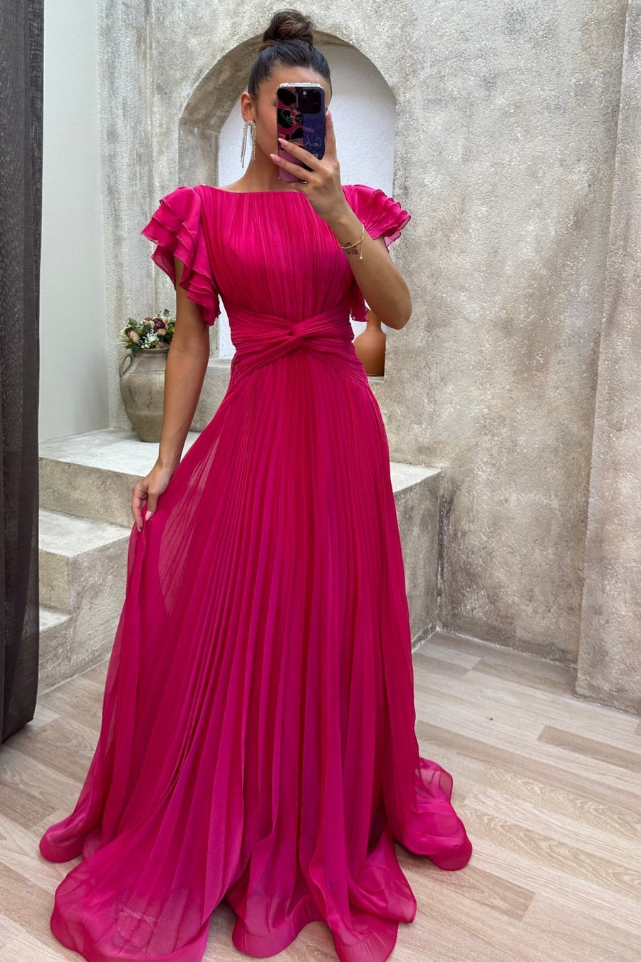 Calista | Women's Maxi Dress Ruffle Satin Summer Wedding Guest