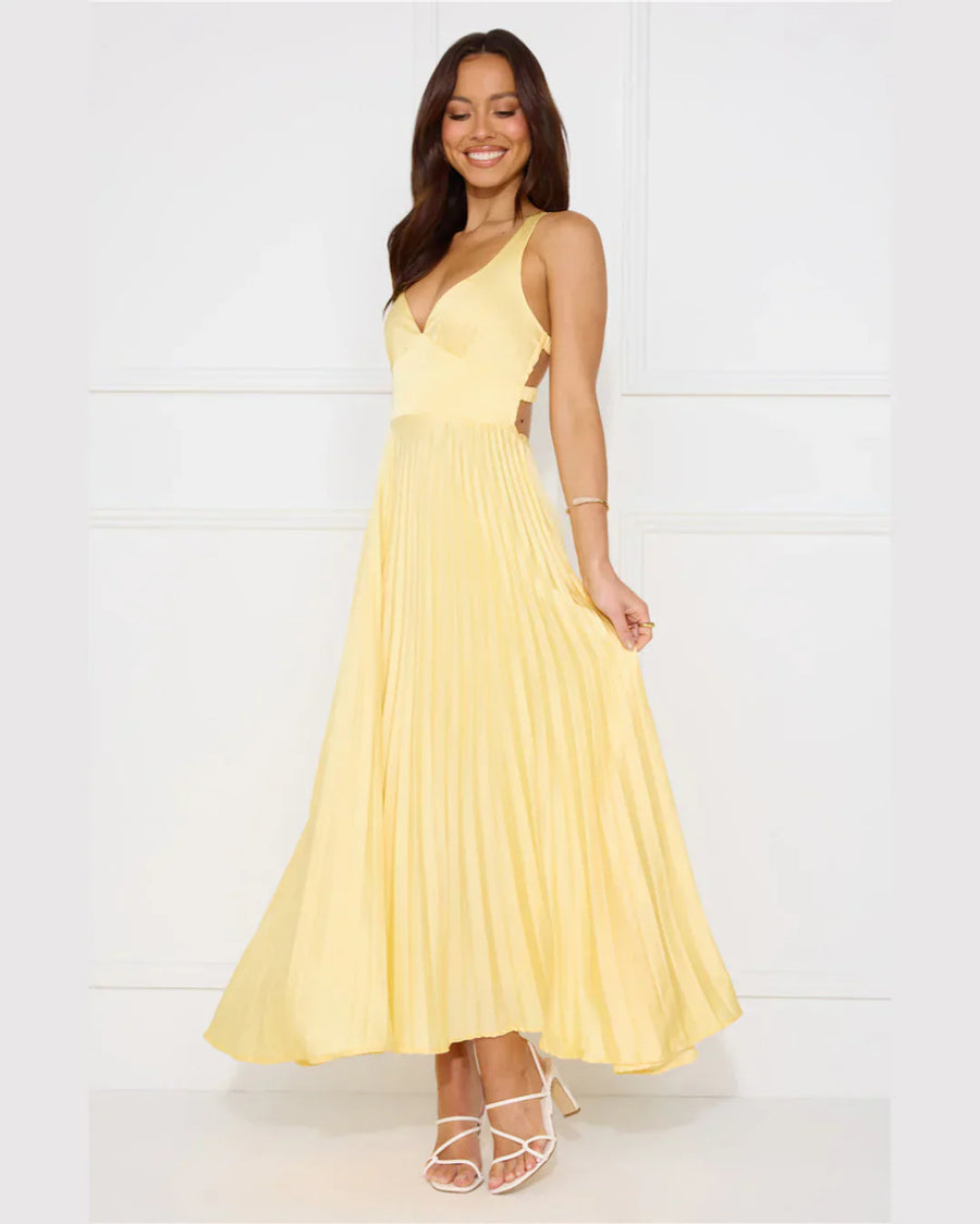 Erica | Women's Maxi Dress V-Neck Satin Summer Wedding Guest