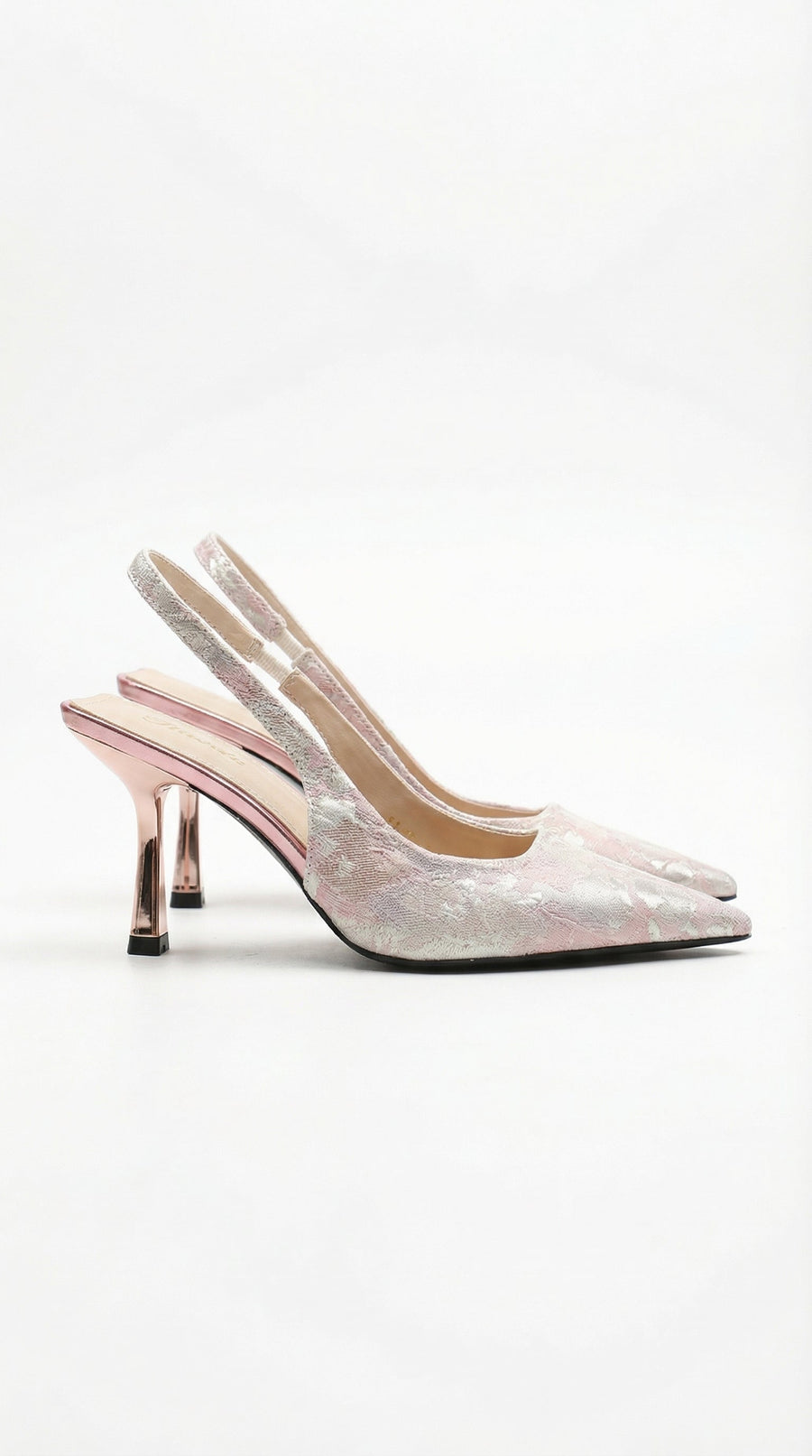 Frida | Women's Heeled Pumps Jacquard Summer Evening