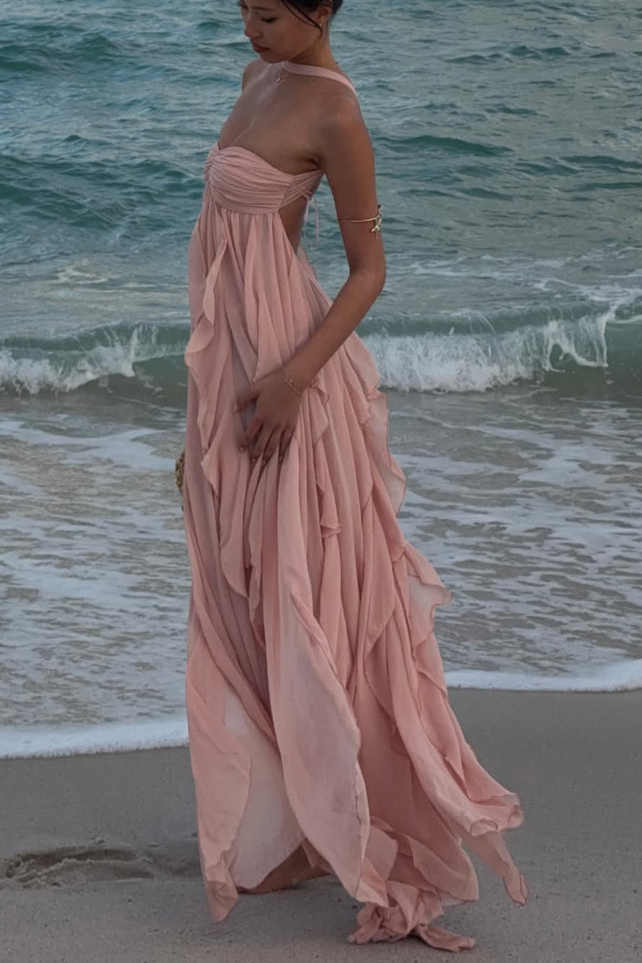 Imogen | Women's Maxi Dress Strapless Satin Summer Wedding Guest