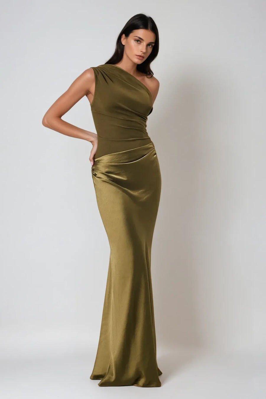 Kaelyn | Women's Maxi Dress One Shoulder Satin Summer Wedding Guest