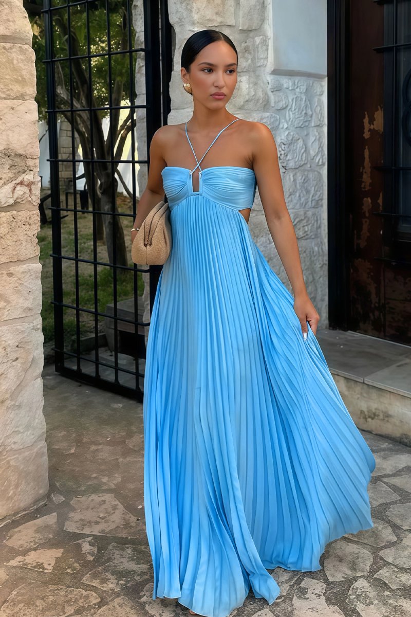 Luella | Women's Maxi Dress Halter Neck Satin Summer Wedding Guest