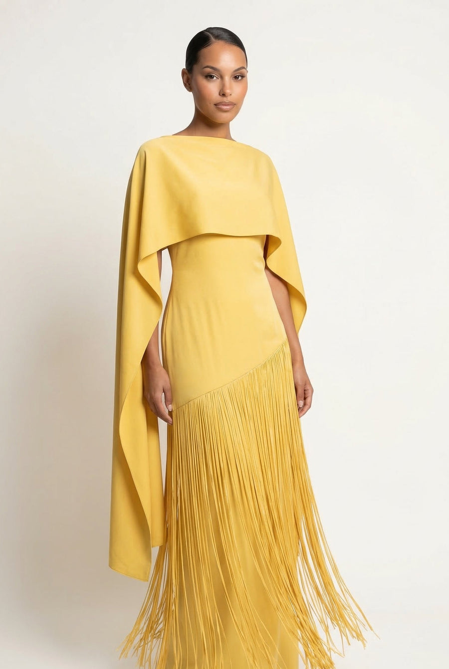 Mariah | Women's Maxi Dress Cape Sleeve Satin Summer Formal Evening
