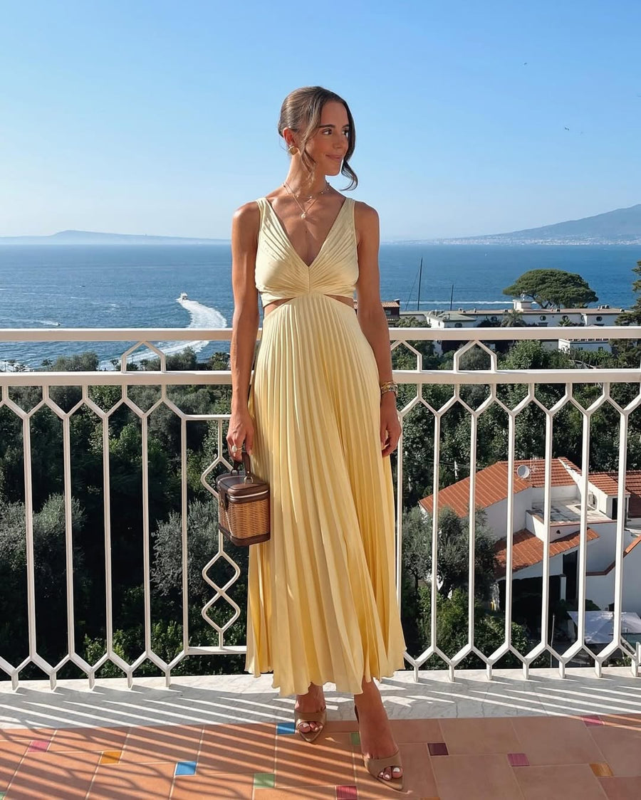 Reina | Women's Maxi Dress V-Neck Satin Summer Wedding Guest