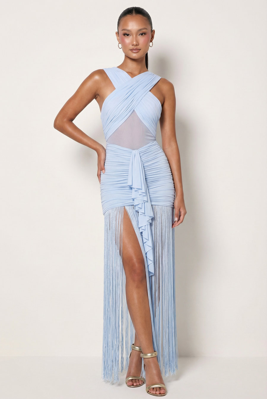 Trinity | Women's Maxi Dress Halter Neck Mesh Summer Wedding Guest