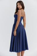 Calliope | Women's Midi Dress Corset Satin Summer Wedding Guest