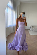 Heather | Women's Midi Dress A-Line Satin Summer Wedding Guest