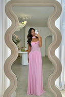 June | Women's Maxi Dress Strapless Satin Summer Wedding Guest