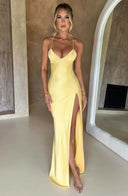 Adriana | Women's Maxi Dress Bodycon Satin Summer Wedding Guest