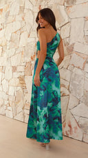 Alayah | Women's Maxi Dress One Shoulder Satin Summer Wedding Guest