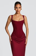 Alina | Women's Maxi Dress Corset Satin Summer Wedding Guest
