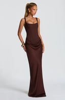 Alina | Women's Maxi Dress Corset Satin Summer Wedding Guest