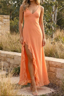 Alora | Women's Maxi Dress Ruffle Chiffon Summer Wedding Guest
