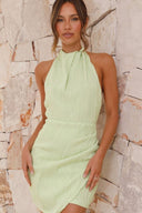 Amayah | Women's Midi Dress Halter Neck Satin Summer Wedding Guest