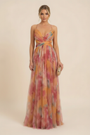 Angela | Women's Maxi Dress V-Neck Satin Summer Wedding Guest