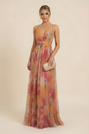 Angela | Women's Maxi Dress V-Neck Satin Summer Wedding Guest