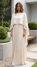 Aniya | Women's Maxi Dress Pleated Satin Summer Wedding Guest