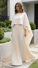 Aniya | Women's Maxi Dress Pleated Satin Summer Wedding Guest