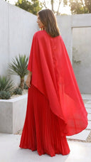 Aniya | Women's Maxi Dress Pleated Satin Summer Wedding Guest