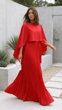 Aniya | Women's Maxi Dress Pleated Satin Summer Wedding Guest
