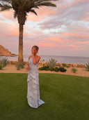 Annabel | Women's Maxi Dress Halter Neck Satin Summer Wedding Guest
