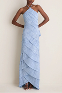 Annabel | Women's Maxi Dress Halter Neck Satin Summer Wedding Guest