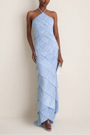 Annabel | Women's Maxi Dress Halter Neck Satin Summer Wedding Guest