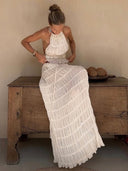 Araceli | Women's Two Piece Set Halter Neck Chiffon Summer Party