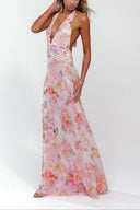 Ariadne | Women's Maxi Dress Halter Neck Satin Summer Wedding Guest