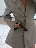 Ashley | Women's Blazer V-Neck Gold Summer Evening
