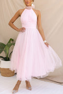 Aylin | Women's Midi Dress Halter Neck Satin Summer Wedding Guest