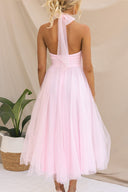 Aylin | Women's Midi Dress Halter Neck Satin Summer Wedding Guest