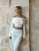 Azaria | Women's Two Piece Set Off Shoulder Knit Summer Party
