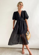 Bailey | Women's Midi Dress V-Neck Satin Summer Wedding Guest
