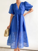 Bailey | Women's Midi Dress V-Neck Satin Summer Wedding Guest