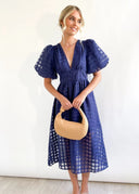 Bailey | Women's Midi Dress V-Neck Satin Summer Wedding Guest