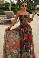 Bellamy | Women's Maxi Dress Corset Satin Summer Wedding Guest