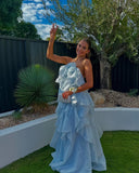 Bellina | Women's Maxi Dress Halter Neck Satin Summer Wedding Guest