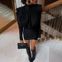 Billie | Women's Mini Dress High Neck Satin Summer Cocktail Party