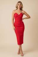 Blair | Women's Midi Dress Bodycon Satin Summer Wedding Guest