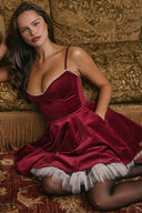 Bonnie | Women's Mini Dress Corset Velvet Summer Party