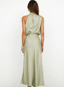 Briony | Women's Maxi Dress Halter Neck Satin Summer Wedding Guest