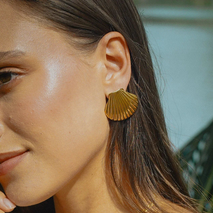 Brooke | Women's Earrings Oversized Gold Summer Statement Party