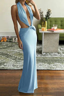 Bryony | Women's Maxi Dress Halter Neck Satin Summer Evening