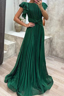 Calista | Women's Maxi Dress Ruffle Satin Summer Wedding Guest