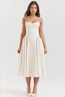 Calliope | Women's Midi Dress Corset Satin Summer Wedding Guest