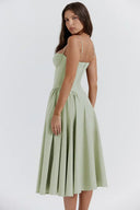 Calliope | Women's Midi Dress Corset Satin Summer Wedding Guest