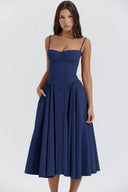 Calliope | Women's Midi Dress Corset Satin Summer Wedding Guest