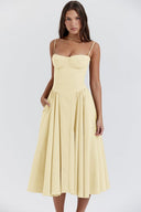 Calliope | Women's Midi Dress Corset Satin Summer Wedding Guest