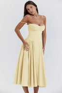 Calliope | Women's Midi Dress Corset Satin Summer Wedding Guest